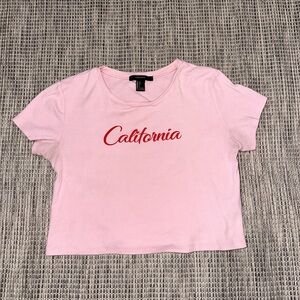Forever 21 pink California baby tee